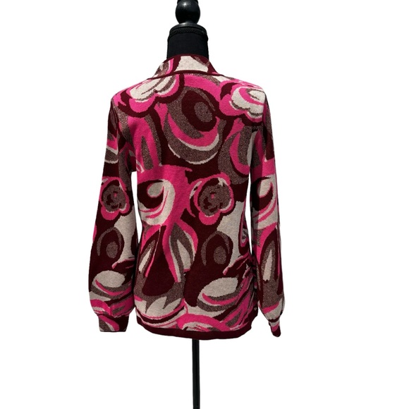 Boston Proper Merino Wool Jacquard Pink Sweater Size Small - Picture 2 of 7